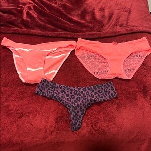 NWT PINK Victoria's Secret Panties Set of 3